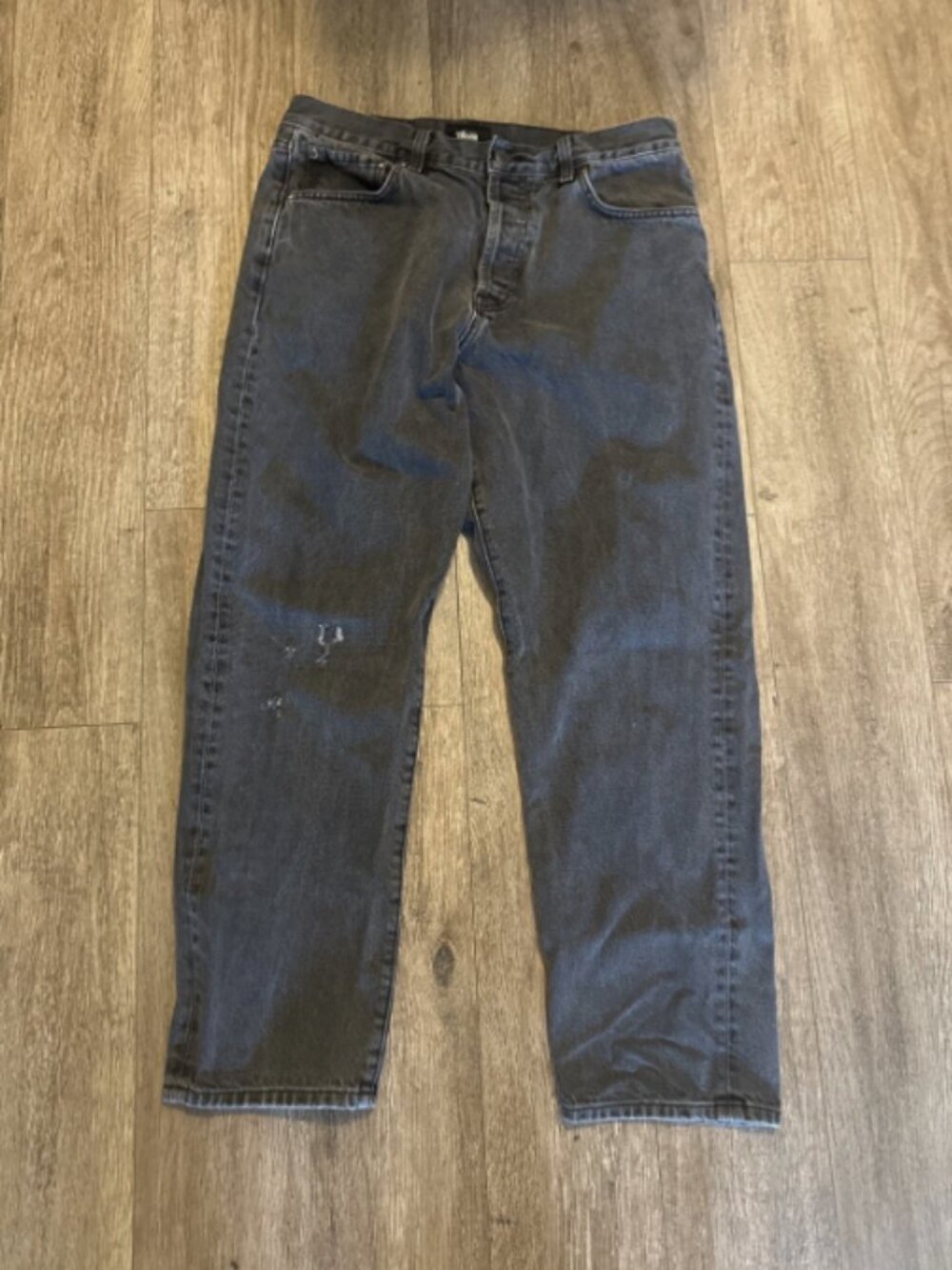 STUSSY Jeans Made In The USA SIZE 32x28 Grey Damage